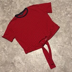 Nautica Jeans Striped Tie-Front Top T Shirt Small